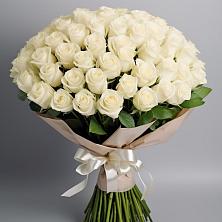 Букет 101 беля роза Белоснежка в Егорово