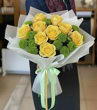 Букет цветов из:  Хризантемы и Розы в Егорово