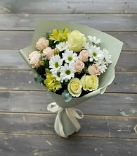 Букет цветов из:  Альстромерии, Розы и Хризантемы в Егорово